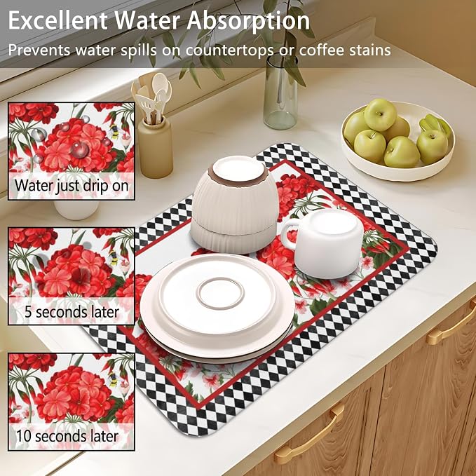 Dish Drying Mat for Kitchen Counter 2 Pack - Image 4