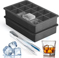 Silicone Ice Cube Trays for Freezer 2 Pack, Easy Release Square Ice Cubes Mold by ZDPMK