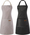 Tosewever 2 Pieces Kitchen Cooking Aprons, Cotton Polyester Blend Adjustable by Tosewever