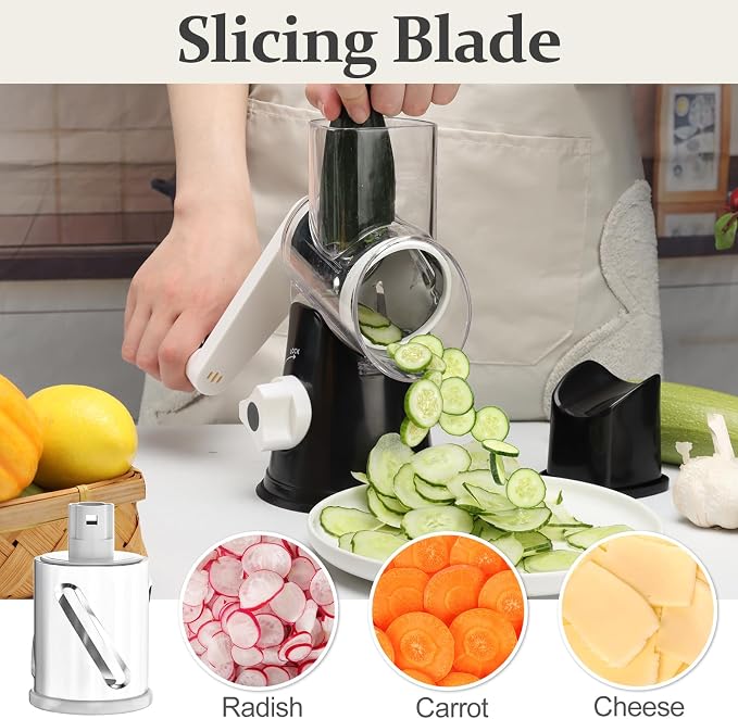 Cambom 5 in 1 Rotary Cheese Grater Hand Crank Cheese Shredder - Image 5