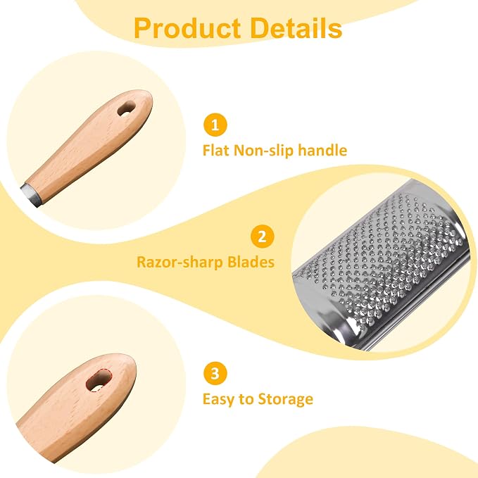 Handheld Cheese Graters with Cleaning Brush Stainless Steel Vegetable Grater - Image 3