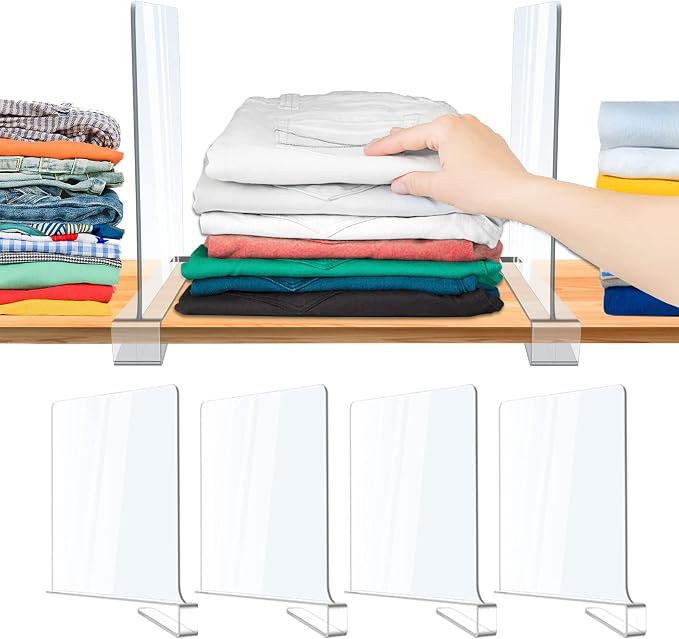 Acrylic Shelf Dividers, Closet Shelf Separators by clbutgeOrganizer