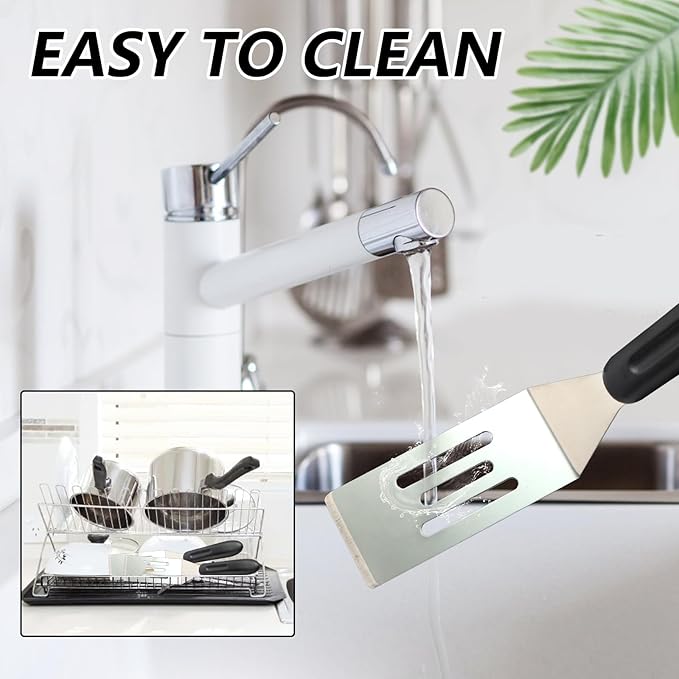 3 Pieces Small Metal Spatula Set, Mini Stainless Steel Serving Spatulas - Image 7