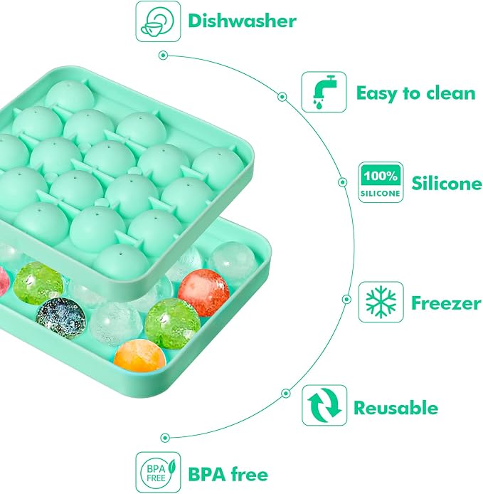 Webake 2 Pack Sphere Ice Cube Trays - Image 5