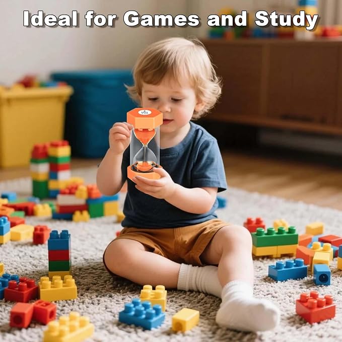 5 Minute Hourglass Sand Timer, Plastic Hexagon Hourglass Sand Clock 5 Min - Image 2