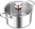 E-far 8 Quart Stock Pot with Lid, 18/10 Tri-ply Stainless Steel Stockpot by E-far