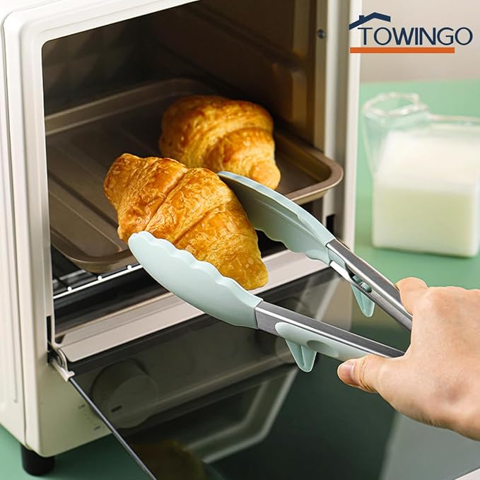 Kitchen Tongs for Cooking, 9 Inch Small Silicone Tongs, Food Grade Mini Serving - Image 7