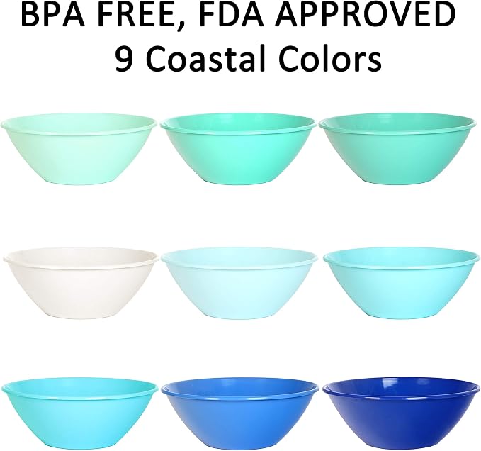 Youngever 10 inch 100 Ounce Plastic Mixing and Serving Bowls, Popcorn Bowls - Image 6