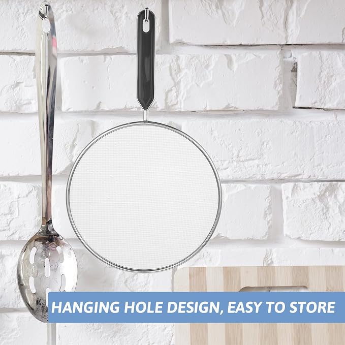 Splatter Screen for Frying Pan 7.5’’ Stainless Steel Grease Splatter Guard - Image 6