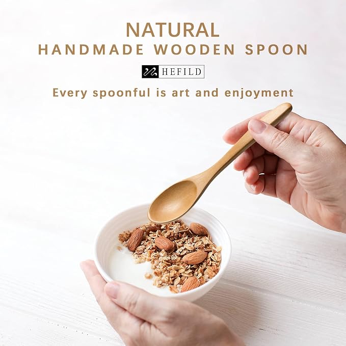 4 PCS Small Wooden Spoons, 5.8 Inch Honey Spoons - Image 4