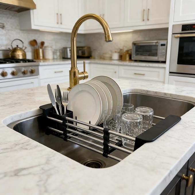 Stainless Steel Expandable Over Sink Dish Drying Rack | 11.4–18.5 inch - Image 7