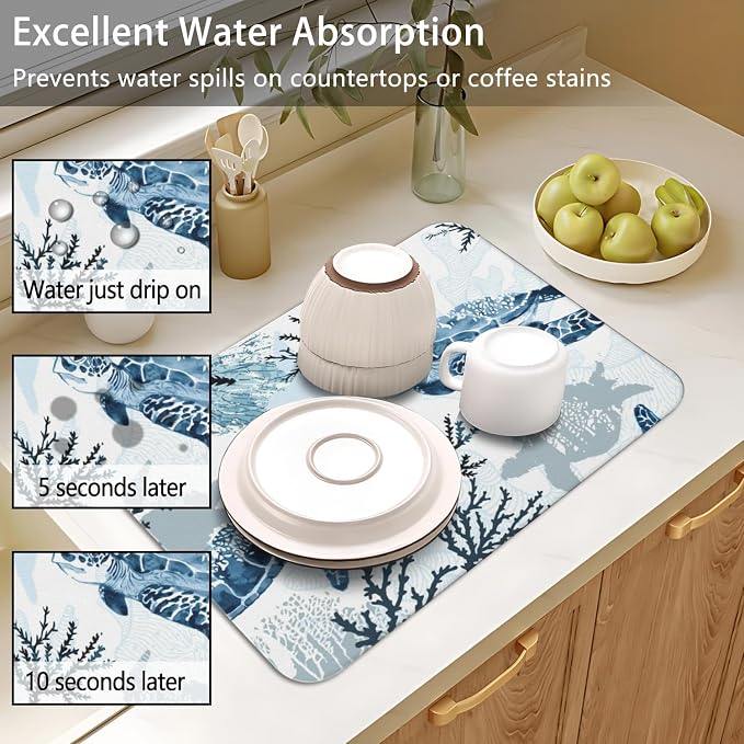 Dish Drying Mat for Kitchen Counter 2 Pack - Image 5