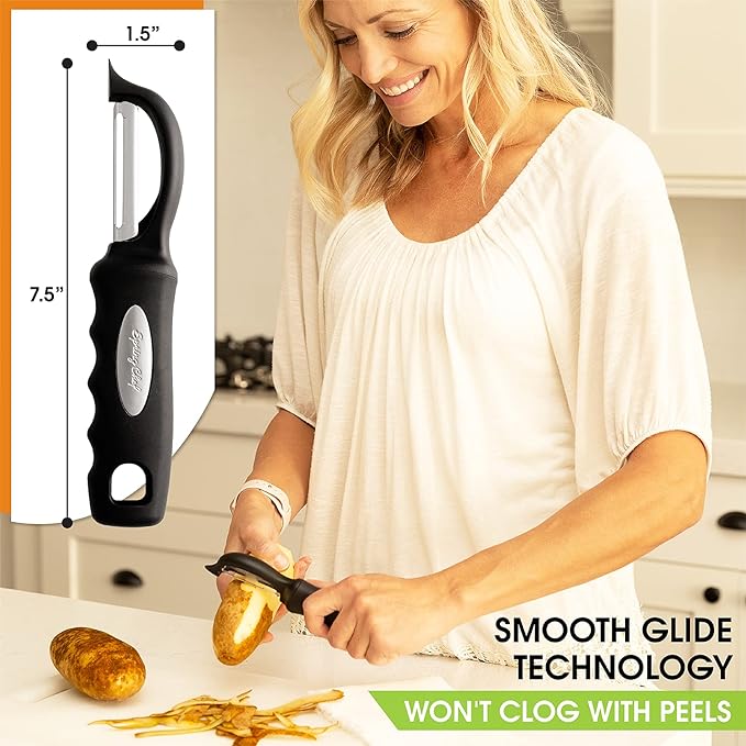Spring Chef Premium Swivel Vegetable Peeler, Soft Grip Handle and Ultra Sharp - Image 3
