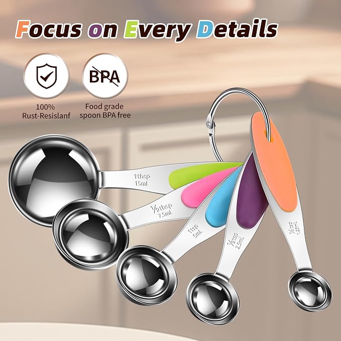 10-Piece Measuring Cups and Spoons Set, 304 Stainless Steel - Image 6