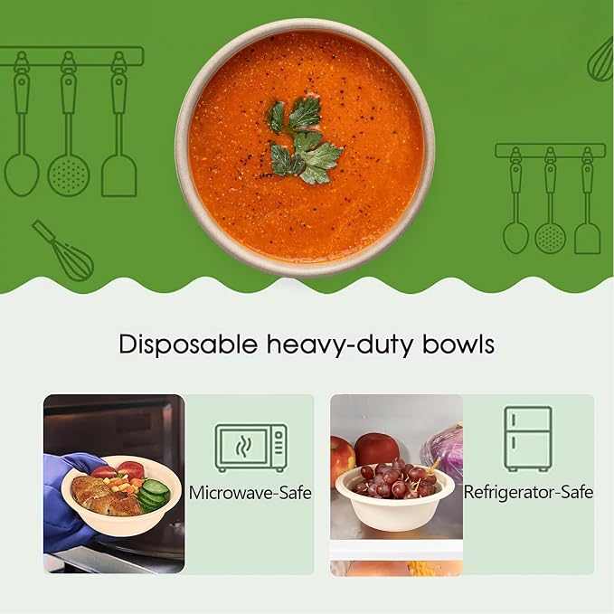 Homestockplus 16 Oz Disposable Bowls Heavy Duty Small Paper Bowls made of 100% - Image 5