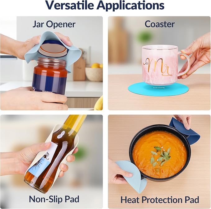 NIHOME Silicone Jar Opener – 6 Inch Large Anti-Slip Grip Pads, Premium 100% - Image 7