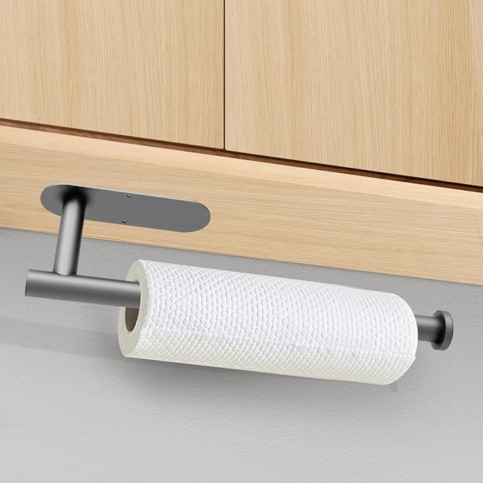 DEKAVA Under Cabinet Wall Mount Paper Towel Holder, Self-Adhesive Bar, - Image 2