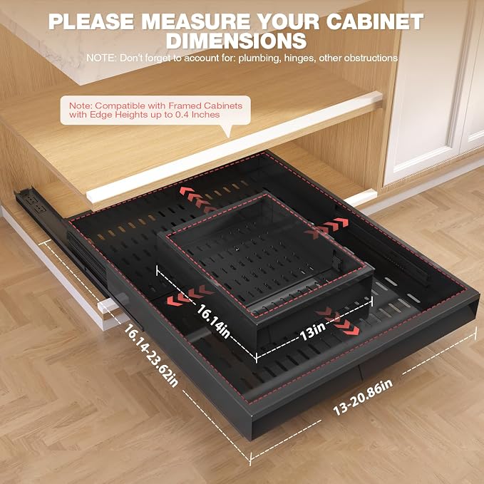 Seinloes 4 Pack Pull Out Cabinet Organizer - Image 5