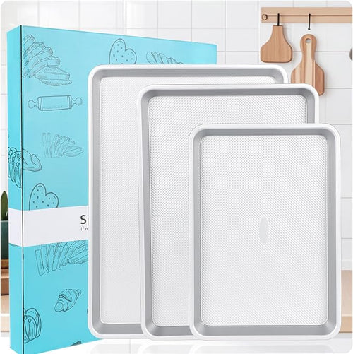 3-Piece Non-Stick Baking Sheet Set | PFOA/PFOS/PTFE-Free, 0.8mm Heavy-Duty Steel by Spmarkt-EasyBakingHome