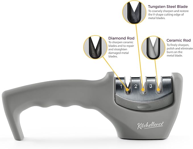 4-in-1 Kitchen Knife Accessories: 3-Stage Knife Sharpener Helps Repair - Image 2