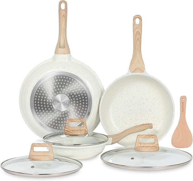 ESLITE LIFE Nonstick Ceramic Frying Pans Skillets Set by ESLITELIFE
