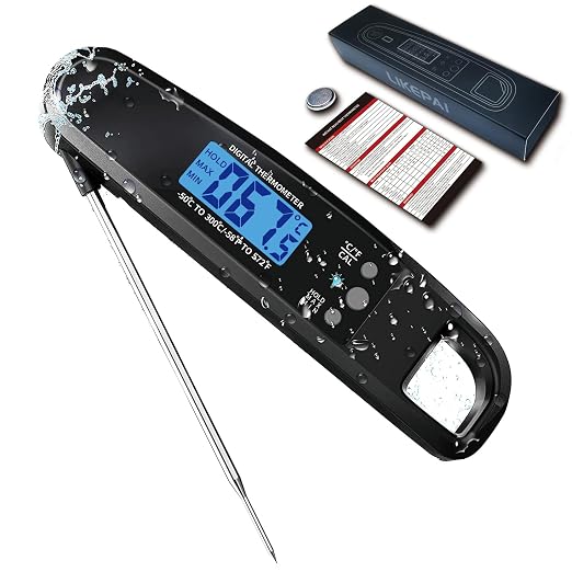 Meat Thermometer Digital, IP67 Waterproof Cooking Thermometer by LIKEPAI