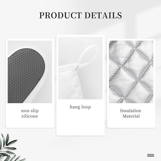Oven Mitts and Pot Holders Set, Cactus Pattern Watercolor Silicone Kitchen - Image 5