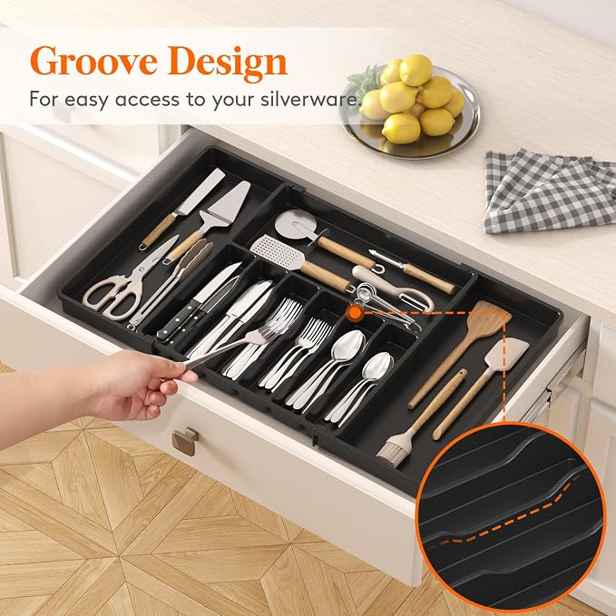 Lifewit Silverware Drawer Organizer, Expandable Utensil Tray - Image 9