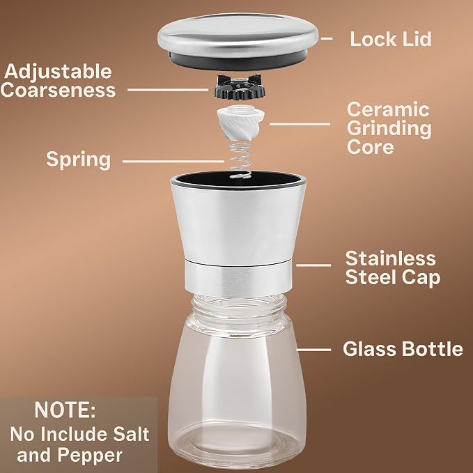 Premium Stainless Steel Salt and Pepper Grinder Set of 4 - Image 2
