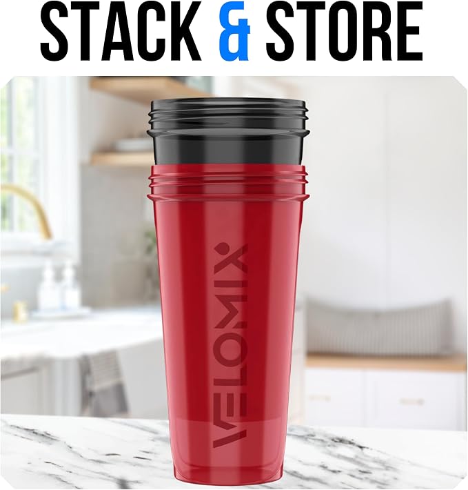 VELOMIX -2 Pack- 28 oz Protein Shaker Bottles - Image 5