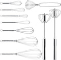 Teenyyou 10 Pcs Stainless Steel Whisks Set Egg Beater Semi Auto Whisk Blender by Teenyyou