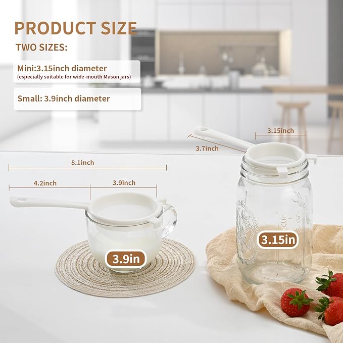 Luckyiren Kefir Strainer Set, Plastic Non-Metal Sieve - Image 2