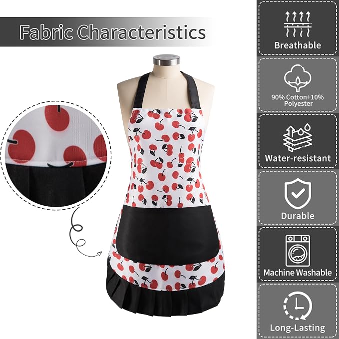 Vintage Floral Apron for Women - Image 8