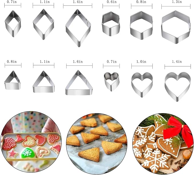 Mini Cookie Cutter Set, 30 Tiny Stainless Steel Cookie Stamps of Rectangle - Image 3