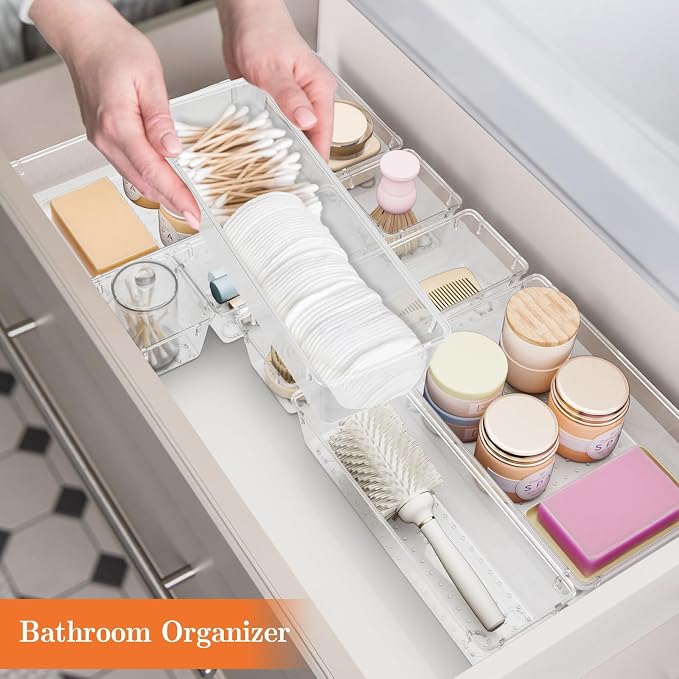 SpaceHacks 25 PCS Plastic Drawer Organizer Set, 4-Size Versatile Organizer - Image 6