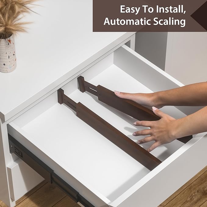 DUCOO 4 PCS Drawer Divider, 2.3" High Expandable Separators - Image 7