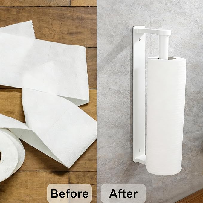MONEER Kitchen Roll Holder Under Cabinet, Paper Towel Holder, Aluminum Alloy - Image 4