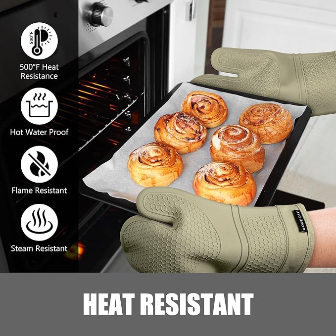 Rorecay 6pcs Oven Mitts and Pot Holders Sets Heat Resistant 500 Degrees - Image 5