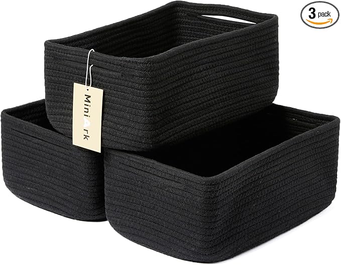 MiniArk Small Storage Baskets for Organizing | Closet Organizer Bins | Shelf by MiniArkStorageBasketsHome