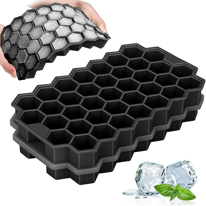 Jisile Ice Cube Trays for Freezer, Hexagonal Ice Tray by Jisile