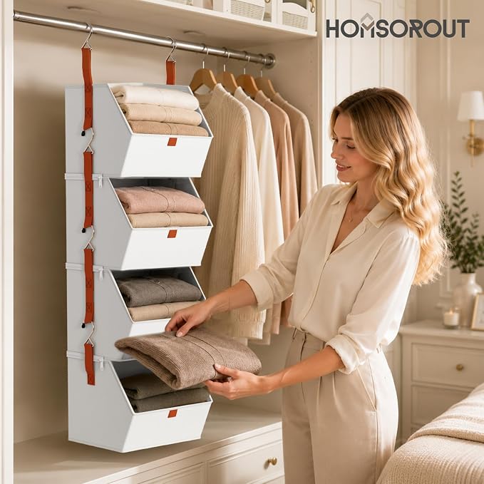 Homsorout Hanging Closet Organizer 4 Tier - Image 5