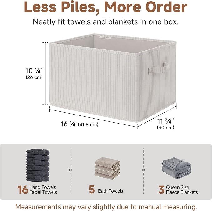 StorageWorks Foldable Shelf Organizer Bins, Closet Storage Baskets - Image 3