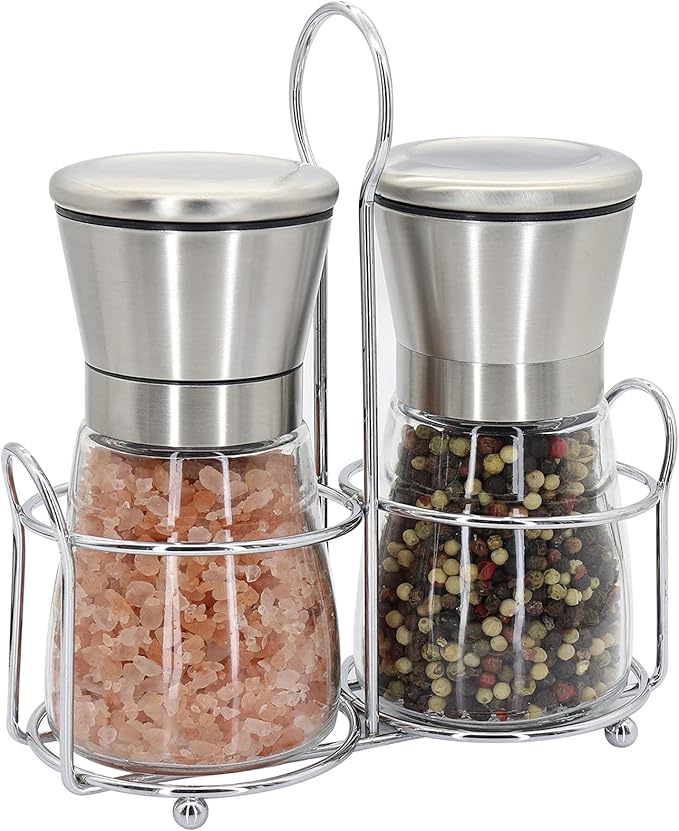 Premium Stainless Steel Salt and Pepper Grinder Set by Mincham