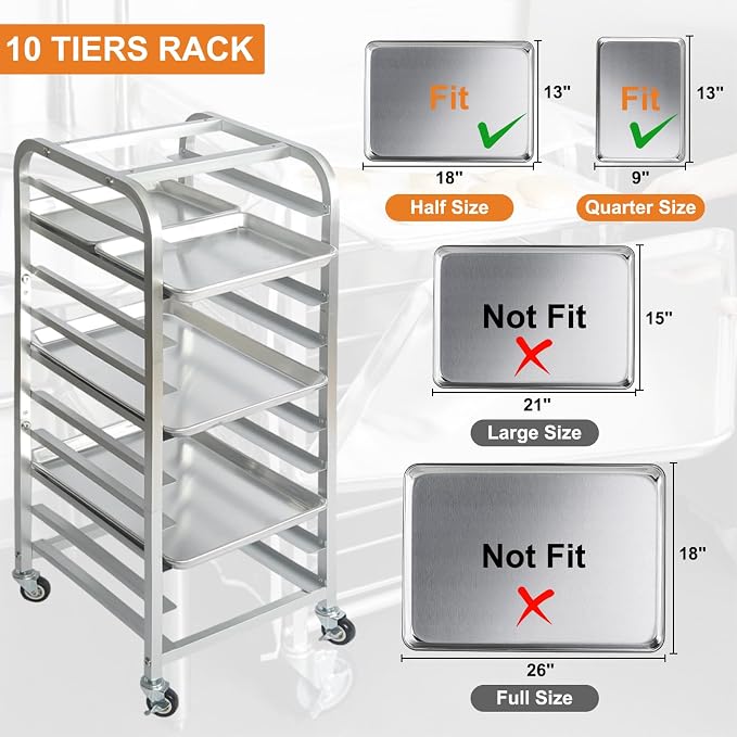 lopeztek 10-Tier Quarter & Half Sheet Pan Rack - Image 3
