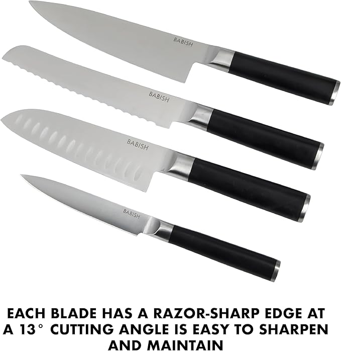 Babish 5-Piece Magnetic Forged Kitchen Knife Block Set – 1.4116 German Steel - Image 8