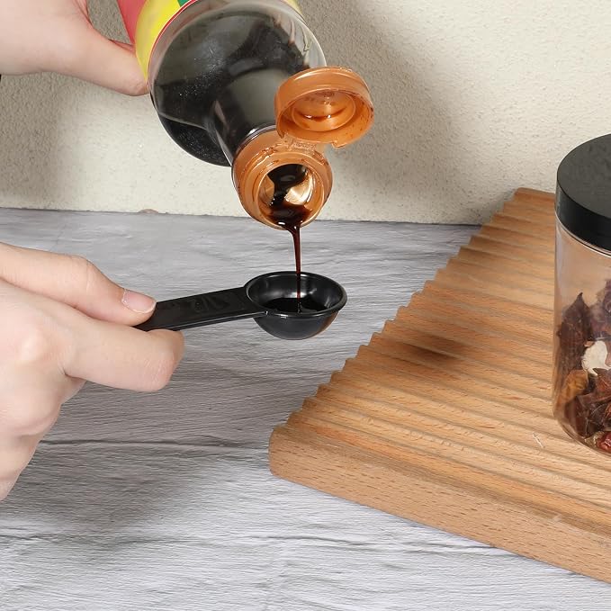 5Pcs Black Measuring Spoons Universal Easy to Read Measuring Cup and Spoon Set - Image 3