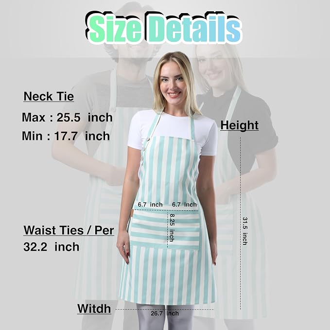 TOSHEX Kitchen Apron Waterdrop Resistant Cotton Apron - Image 6