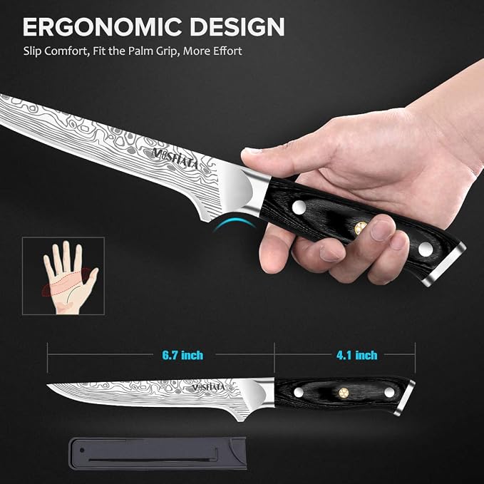 MOSFiATA 6" Boning Knife, Sharp Kitchen Cooking Knife - Image 3
