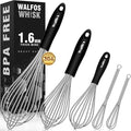 Stainless Steel Whisk Set with 7"+5" Mini whisks, Walfos Heavy Duty Whisks by Walfos