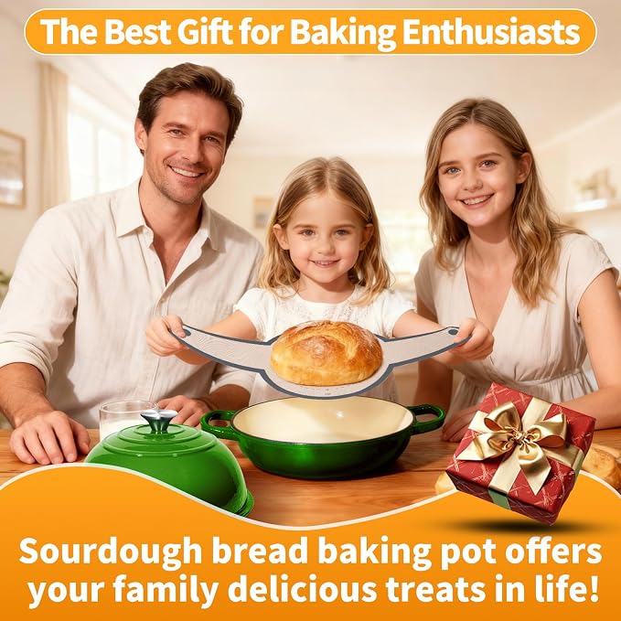 ONKO Dutch Oven For Sourdough Bread Baking, 6QT Enameled Cast Iron Dutch Oven - Image 8